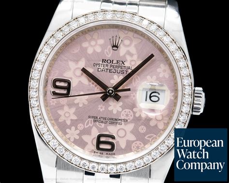 rolex 31 floral dial|Rolex 116244 pink floral.